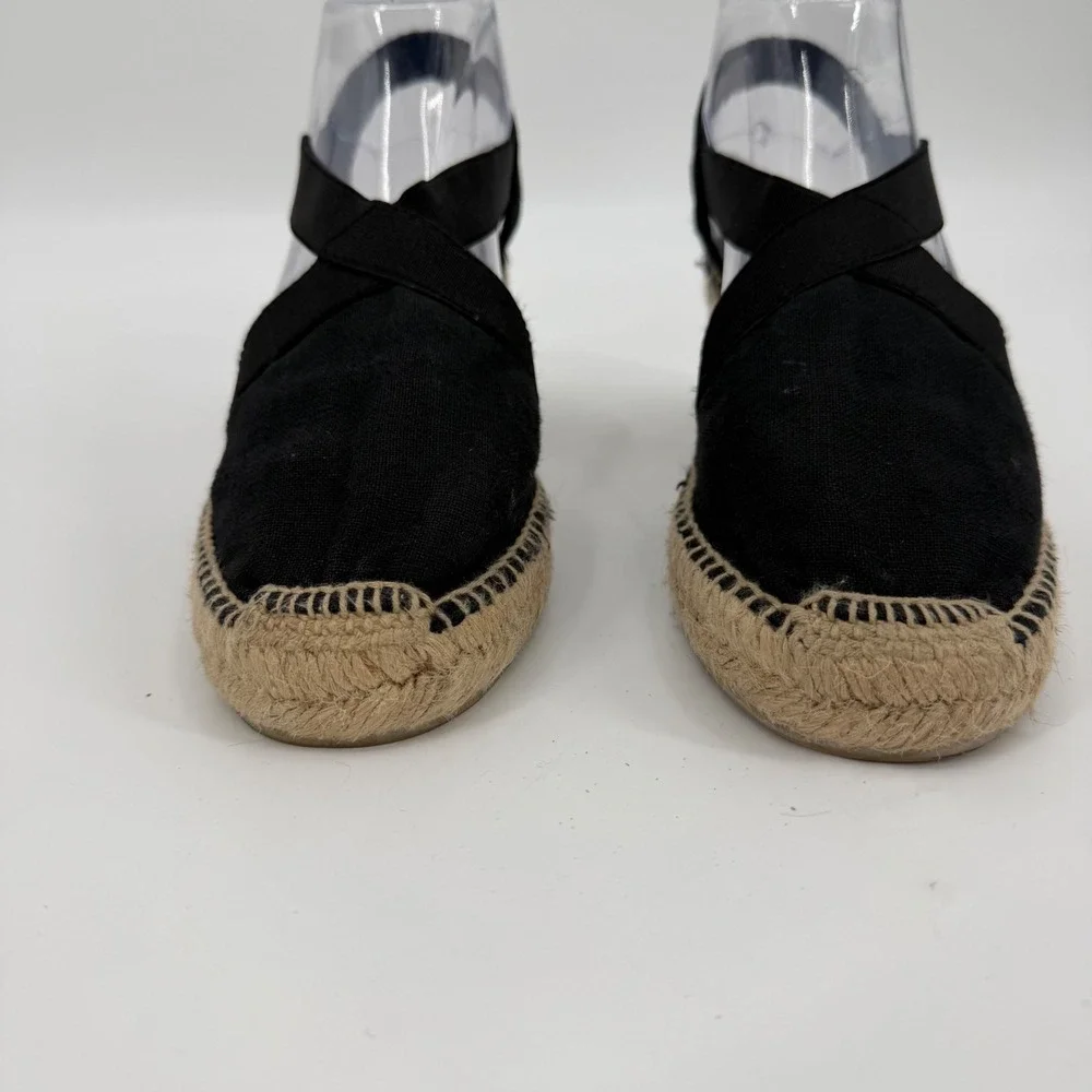 Toni Pons Tarbes Black Canvas Espadrille Wedge Sandals Womens 39 Spain
